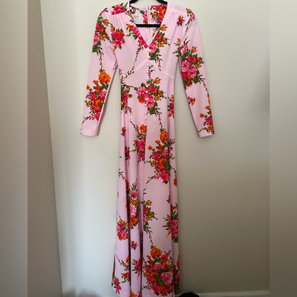 vintage 1970s floral maxi dress